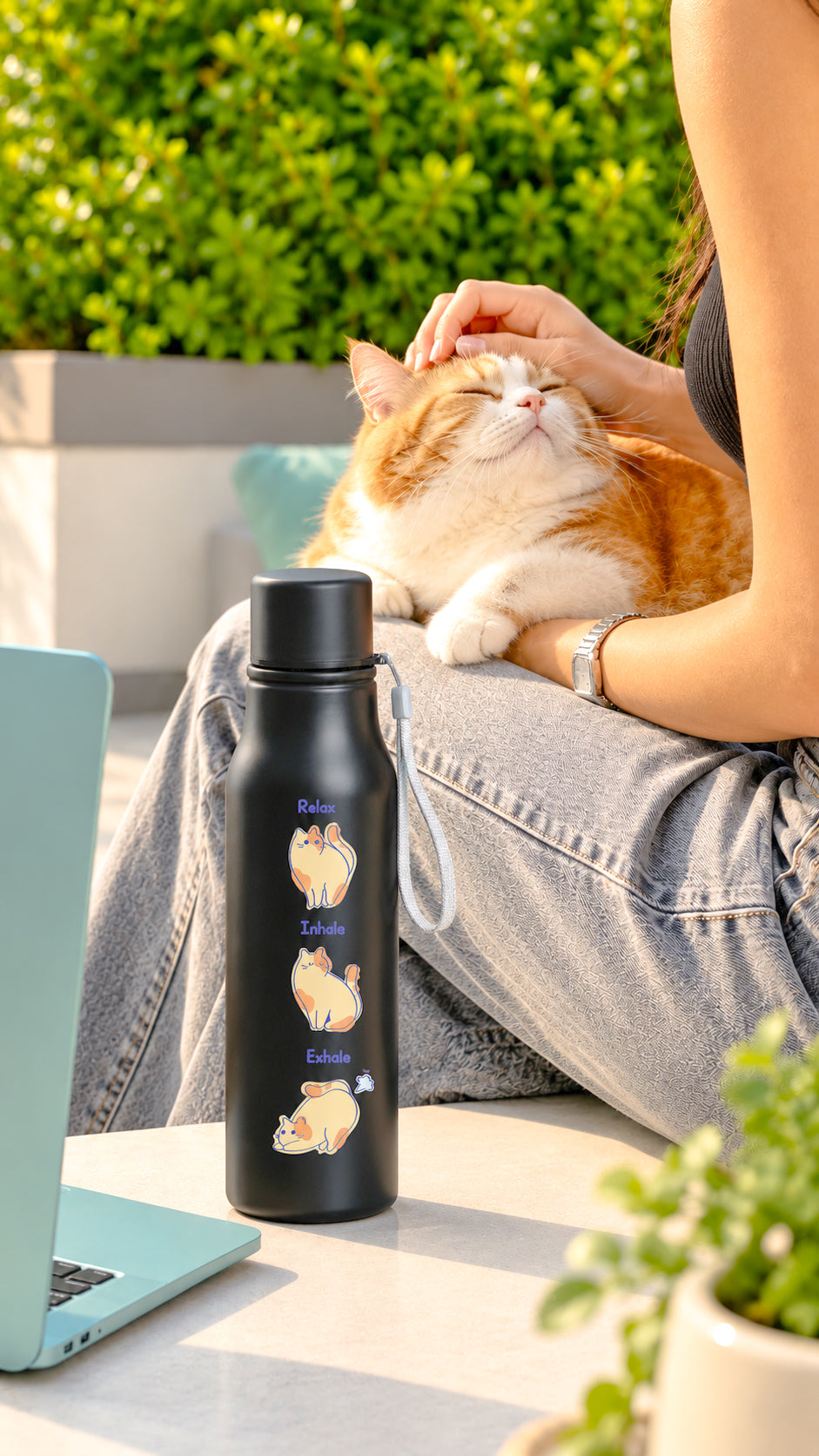 Relax. Inhale. Exhale. | Premium Stainless Steel Bottle