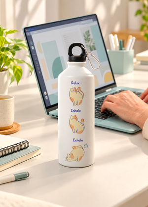 Relax. Inhale. Exhale. | Premium Aluminium Water Bottle